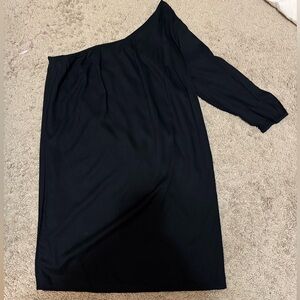 IMAGINARY VOYAGE ONE SHOULDER SHIFT MIDI/ABOVE KNEE DRESS